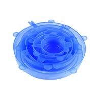WmHeoo2077 Couvercle Silicone Alimentaire sans bpa,Tailles Differentes Couvercle Silicone Alimentaire,Couvercle de Conservation en Silicone, Couvercle de Bol Multifonction de Cuisine, Bleu, 6 PCS