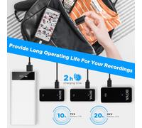 Wmic5 Micro Cravate Sans Fil Avec Suppression Du Bruit Mono/Stéréo Pour Youtube Vlog Interview Enregistrement Vidéo En Direct (Wmic5-M2)[Z3255]