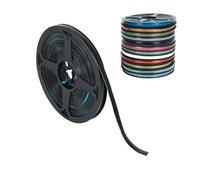 WMLBK Moulures décoratives autocollantes et flexibles, pour plafond, carrelage en céramique, 6 m x 7,5 mm, autocollantes, bords latéraux pour cuisinière, lavabo, bord de carrelage (noir)