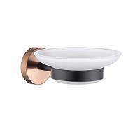 WMMIN Porte-Serviettes en Or Rose et Noir, Ensemble d'accessoires de Salle de Bain, Porte-Serviettes, Porte-Papier Toilette, Crochet pour Peignoir, Porte-Savon, Brosse de Toilette, pende