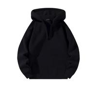 Wmmner 1/4 Zip Hoodies for Men Outdoor Casual Trendy Fleece Pullover Long Sleeve Mens Fashion Fall Tops Plus Size Plain Drawsthooded Sweatshirts/Noir/M