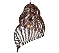 Wmmner 1-Pack Beige Ou Marron Lustre Panier Abat-Jour Style Japonais Osier Naturel Rotin Suspension E27 Base - Ferme Et Cuisine Décor Lampes Luminaire/Brun/30 * 50Cm