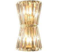 Wmmner 2 Applique Murale En Cristal Léger Or Intérieur Haut Bas Salle Den Vanité Murale Light Hardwired Double Light Bar Lampe Murale Linéaire Longue de Luxe Pour Couloir de Chambre À Coucher,