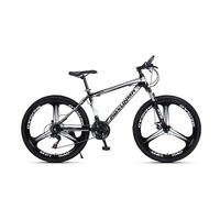 Wmmner 700C Roues Vélo Adulte 21 Vitesse Homme et Femme VTT Suspension 3 Rayons Roues monobloc Absorption des Chocs Fourche avant/Noir Blanc/26 IN_TROIS LAME