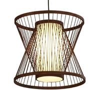 Wmmner Abat-Jour Creux Style Japonais Chandeliers Boho Style Rattan Basket Wicker Light Hollow Basket Indoor Ceiling Lightings, Led Ceiling Lamp/Une Seule Couleur/35Cm