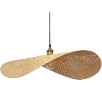 Wmmner Abat-Jour Tissé Ultra Fin Lampe Suspendue Côtière 1-Lumière Lustres En Rotin Faits À La Main de Style Moderne, Lustre Suspendu de Plafond/Une Seule Couleur/50Cm*10Cm