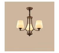 Wmmner American Country Retro Style Salon Lustre Salle À Manger Chambre À Coucher Éclairage Verre Vintage Simple Intérieur (Blanc Chaud 8Lights) (3Couleur Dim 10Lights)/3 Couleurs Dim/3 Lumières