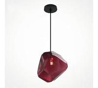 Wmmner American Modern Led Color Hand Blowed Glass Stone Light Creative Lounge Dining Room Personality Chandelier Single Head Business District Showroom Bar Ceiling Hanging Lamp G4/Violet/10X18X138Cm