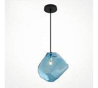 Wmmner American Modern Led Color Hand Blowed Glass Stone Light Creative Lounge Dining Room Personality Chandelier Single Head Business District Showroom Bar Ceiling Hanging Lamp G4/Bleu/10X22X142Cm