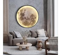 Wmmner Applique Murale 80Cm Moon Dimmable Avec Télécommande 45W Led Modern Art Deco Lamp Lamp Living Room Lamp Large Moon Deco Lamp