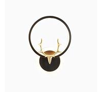 Wmmner Applique Murale À Base de Laiton Led Du Milieu Du Siècle Lampe Acrylique Ronde Moderne Vintage La Lumière de Décoration En Forme de Bois de Lit Pour Salon de Chevet Couloir- Cuivre Rub Noir 20X