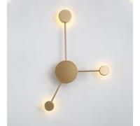 Wmmner Applique Murale À Led Éclairage Gold Dots And Lines Design Luminaire Décoratif, 2700K-3000K Lumière Chaude, Luminaires Muraux Intérieurs/Une Seule Couleur/17.7In
