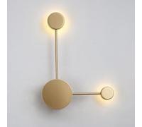 Wmmner Applique Murale À Led Éclairage Gold Dots And Lines Design Luminaire Décoratif, 2700K-3000K Lumière Chaude, Luminaires Muraux Intérieurs/Une Seule Couleur/16.5In