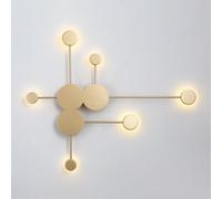 Wmmner Applique Murale À Led Éclairage Gold Dots And Lines Design Luminaire Décoratif, 2700K-3000K Lumière Chaude, Luminaires Muraux Intérieurs/Une Seule Couleur/35 En
