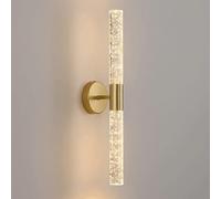 Wmmner Applique Murale À Tube Long 14 W, Appliques Murales En Métal Avec Abat-Jour Cylindrique En Acrylique, Lampe Murale Longue Moderne, Lampes Murales Pour Chambre À Coucher