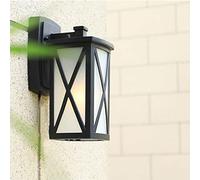 Wmmner Applique Murale, Applique Murale Extérieure À 1 Lumière, Finition En Alumimoulé Sous Pression Noir Mat Avec Verre Ondulé, Luminaire En Alliage D'Alumipour Patio/H/B/35 * 21,5 Cm