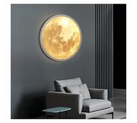 Wmmner Applique Murale, Atmosphère Ronde Peinture Décorative Avec Lumière Porche Led Lumière Suspendue Peinture Salon Canapé Fond Wall Lumière de Peinture, Lustre Moderne À Led/La Lune 50Cm/Trois Coul