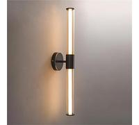 Wmmner Applique Murale de Vanité de Salle Den, 12W 3000Kapplique Murale À Long Tube En Verre À Lumière Chaude, Applique Murale Linéaire de 22,8 Po, Lampe Murale Intérieure Noire