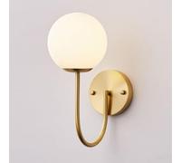 Wmmner Applique Murale En Col de Cygne En Cuivre Applique Murale En Laiton Avec Abat-Jour À Boule En Verre Éclairage Décoratif de Chevet Applique Murale E27 Socket Modern Simple Wall Lamps,