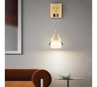 Wmmner Applique Murale En Cuivres Appliques de Luxe En Cristal Postmoderne Éclairage Trois Tons Applique Murale Salon Fond Mur Chambre Lampe de Chevet Mur/Or