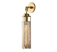Wmmner Applique Murale En Laiton Post-Modernet Avec Abat-Jour En Verre Texturé Laiton Simple Long Tube Sconce Vintage Industrial Stairs, And Home Decor Ulz 000759 Applique Murale Moderne Noire En Form
