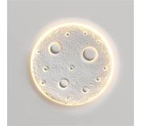 Wmmner Applique Murale En Plâtre, Lampe Murale Art Déco de Conception de Lune Ronde, Led Blanche Moderne Wtoutes Les Lumières Montées, Luminaire Mural de Plafond Intérieur Encastré Pour Le Salon, Le C