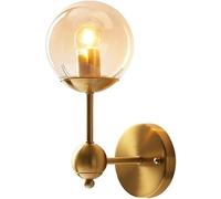 Wmmner Applique Murale Européenne Entièrement En Cuivre Américain, Support D'Applique Murale E27, Douille, Abat-Jour En Verre Transparent