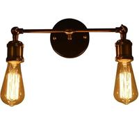 Wmmner Applique Murale Européenne Rétro Américaine À 2 Têtes, Applique Murale Industrielle Orientable, Tête En Cuivre E27 Simple - Éclairage Mural, Plafonnier