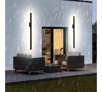 Wmmner Applique Murale Extérieure Moderne En Aluminoir - Conception Rectangulaire Minimaliste Étanche Ip65 Pour Villa, Jardin, Garage Et Couloir - 180 Cm B Lumière Neutre/B Lumière Blanche/100Cm