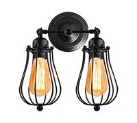 Wmmner Applique Murale Industrielle Loft Rustique Appliques Murales Antiques Cage À Fil Réglable E27 Socket Edison Vintage Metal Retro Lamp Fixtures Pour Chambre À Coucher, Salon, Bars, Cafés, Cuisine