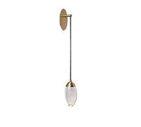 Wmmner Applique Murale Led En Laiton Brossé Vintage Lampe En Cristal Ovale Moderne Nfixature Lumineuse Montée Sur Ordic Pour Salon D'Hôtel, Restaurant, Couloir-Cuivre 9X80Cm