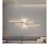 Wmmner Applique Murale Led Moderne Linéaire, Applique Murale Métallique 39 Pouces, Luminaire Mural Décoratif Pour Salon En Aluminium, Abat-Jour En Acrylique, Appliques Créatives Trapézoïdales D'Intéri