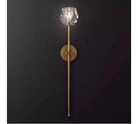 Wmmner Applique Murale Led Moderne Minimaliste E14 Cristal + Full Copper Living Room Bedroom Study Wall Lamp Bedside Decor Lampchandelier, Small/Moyen