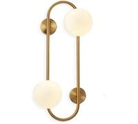 Wmmner Applique Murale Mid Century À 2 Lumières Dorées Applique Murale Moderne En Verre Globe Applique Murale Minimaliste Scandinave, Luminaire de Plafond