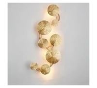 Wmmner Applique Murale Moderne En Forme de Feuille de Lotus Pour Salle Den, Décorations Lumineuses Led Avec Éclairage D'Intérieur Pour Chambre À Coucher, Lampe de Chevet/Lumière Chaude/8 Lumières