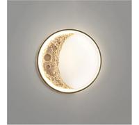 Wmmner Applique Murale Moon Applique Murale Led Ronde Lumière À Montage Mural Art Déco Lampe Murale, Lustre Suspendu de Pafond/Mode 3 Couleurs