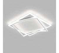 Wmmner Applique Murale, Plafonniers Modernes Encastrés, Minimalistes, 17,7 Pouces Carrés, Près Du Plafond, En Métal Blanc, Pour Entrée, Couloir, Cuisine, Chambre, Buanderie (Dimmable)/6000K