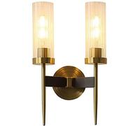 Wmmner Appliques Murales Applique Murale Moderne Applique Murale Industrielle Finition En Laiton Support de Lampe Murale En Verre Convient Compatible Avec Lichambre Ving Chambre À Coucher Couloirs de