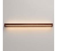 Wmmner Appliques Murales de Chambre À Coucher, Longue Applique Murale En Métalporte Dimmable Led Linear Wall Sconce Imitation Walnut Wood Light Body Wall Lights With Acrylic Shade Modern Creative Wall