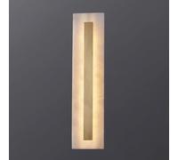 Wmmner Appliques Murales D'Intérieur Moderne Marbre Tout Cuivre Long Linéaire Dimmable Led Blanc Albâtre Luminaire Pour Chambre À Coucher/Rectangulaire/50Cm/19.6In