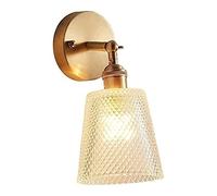 Wmmner Appliques Murales, E27 Verre de Cuivre Réglable Moderne Premium Glass Shade Thread Design Lampe Décorative Applique Murale Maison Chambre À Coucher Lumières de Chevet Allée Couloir