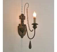 Wmmner Appliques Murales Fou Chambre À Coucher Ferme Décoration Murale Vintage Bougie Rustique Appliques Murales En Bois Câblées Pour Chambre À Coucher Salon Couloir Entrée Porche/Gris/1-Lumière