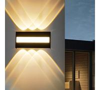Wmmner Appliques Murales Led 12 W - Appliques Murales Modernes Étanches Pour L'Extérieur/L'Intérieur, Indice Ip65, Luminaire Carré En Alumivers Le Haut Et Vers Le Bas, Design Noir Élégant Pour La Mais