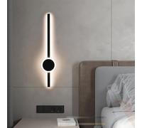 Wmmner Appliques Murales Led Longues Géométriques En Alumiet Silicone, Modernes, Avec Télécommande, Dimmables, Pour La Décoration Intérieure, Pour Chambre À Coucher, Salon (60 Cm, Carrées, Noires)/Noi
