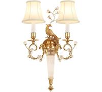 Wmmner Appliques Murales Lustre de Ferme H65 Lampe Murale de Salon En Cristal de Cuivre Compatible Avec La Source de Lumière Chambre À Coucher Plafonniers En Cristal de Chevet, Une Couleur-1 Paquet