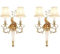 Wmmner Appliques Murales Lustre de Ferme H65 Lampe Murale de Salon En Cristal de Cuivre Compatible Avec La Chambre À Source de Lumière Plafonniers En Cristal de Chambre À Coucher, Une Couleur - 2 Paqu