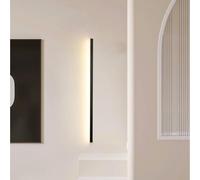 Wmmner Appliques Murales Modernes En Alumirectangulaire, Design Nordique, Pour Chambre, Salon, Lecture, 180 Cm, Noir Et Blanc/Lumière Chaude Noire/180 Cm