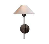 Wmmner Appliques Murales Pour Chambre À Coucher Appliques Rustiques Classiques Éclairage Mural Luminaire de Vanité de Salle Den Câblée Vintage Avec Abat-Jour En Tissu Et Support de Colonne En Laiton A