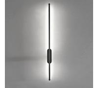 Wmmner Appliques Murales Pour Chambre À Coucher Éclairage Linéaire À Led Applique Murale Noire Tube Long Lampes de Rondelle Murale Intérieures Pour Salon Couloir de Chambre À Coucher/6000K/120Cm