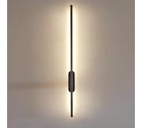 Wmmner Appliques Murales Pour Chambre À Coucher Éclairage Linéaire À Led Applique Murale Noire Tube Long Lampes de Rondelle Murale Intérieures Pour Salon Couloir de Chambre À Coucher/3000K/60 Cm
